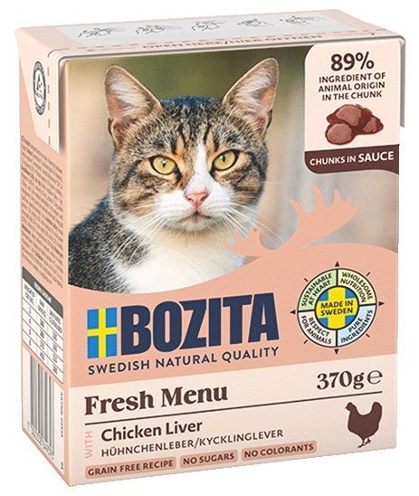 Bozita Bozita z Wątróbką Kurczaka kawałki w sosie kartonik 370g
