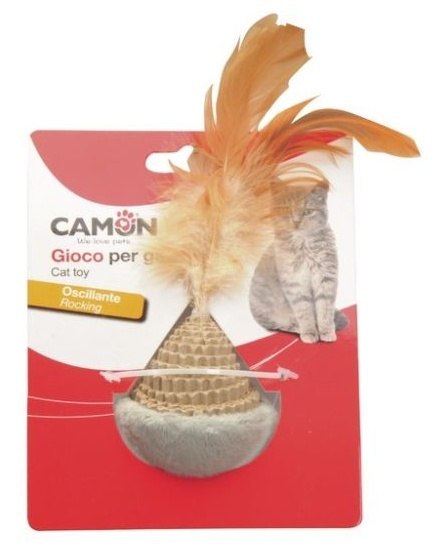 Camon Camon Cat Toy Półkul z piórkami 12cm