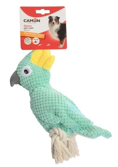 Camon Camon Dog Toy Pluszowa papuga ze sznurem i piszczałką Camon Camon Dog Toy Pluszowa papuga ze sznurem i piszczałką