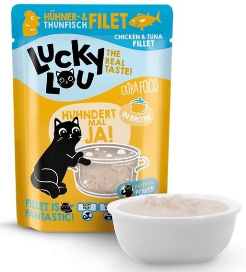 Lucky Lou Lucky Lou Extrafood Kurczak i tuńczyk w bulionie saszetka 70g Lucky Lou Lucky Lou Extrafood Kurczak i tuńczyk w bulionie saszetka 70g
