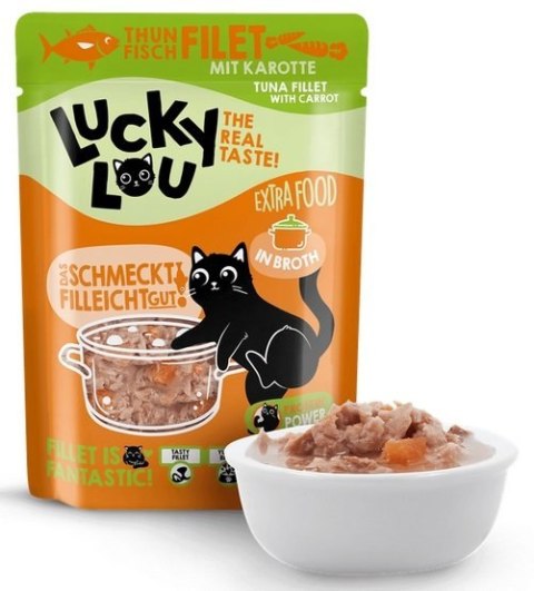 Lucky Lou Lucky Lou Extrafood Tuńczyk i marchewka w bulionie saszetka 70g Lucky Lou Lucky Lou Extrafood Tuńczyk i marchewka w bulionie saszetka 70g