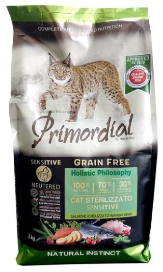 Primordial Primordial Cat Grain Free Neutered Sensitive Salmon 2kg