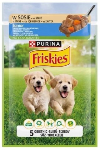 Friskies Dog Junior Kurczak i marchewka w sosie saszetka 85g