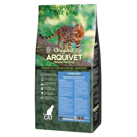 Arquivet ARQUIVET CAT Original dla kotów sterylizowanych łosoś z ryżem 1,5 kg Arquivet ARQUIVET CAT Original dla kotów sterylizowanych łosoś z ryżem 1,5 kg