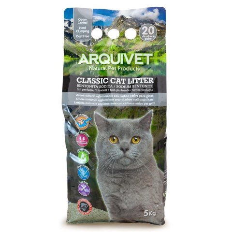Arquivet ARQUIVET Żwirek bentonitowy z aktywnym węglem 5 kg Arquivet ARQUIVET Żwirek bentonitowy z aktywnym węglem 5 kg
