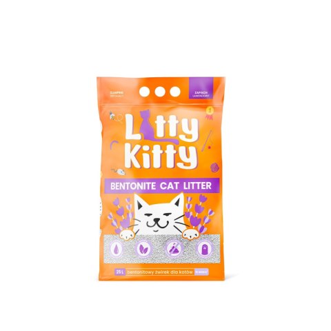 Litty Kitty LITTY KITTY Żwirek bentonitowy o zapachu lawendy 25L Litty Kitty LITTY KITTY Żwirek bentonitowy o zapachu lawendy 25L