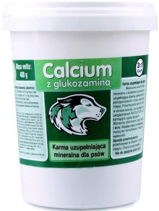 Medivet Calcium Preparat witaminowy zielony z glukozaminą dla psa 400g