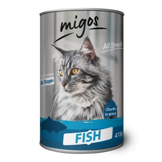 Migos Migos Cat Fish dla kotów dorosłych 415g x 24