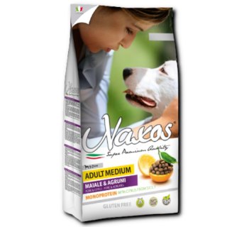 Naxos Naxos Adult Maxi Wieprzowina Karma Bezglutenowa i Monobiałkowa dla psów ras wielkich 3kg