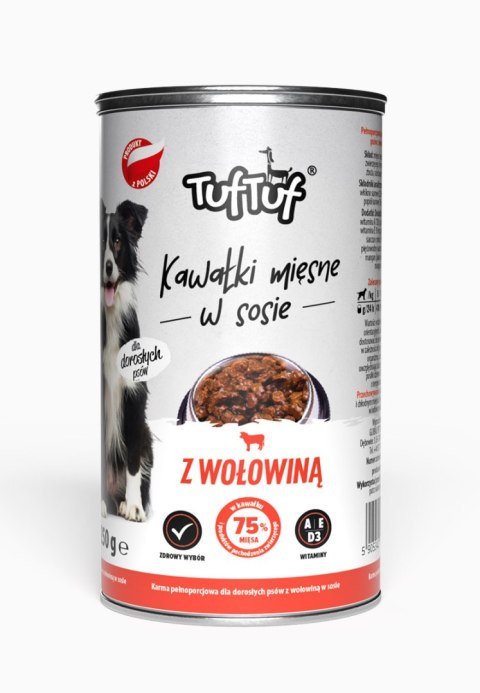 Tuf Tuf TUF TUF Kawałki mięsne z wołowiną dla psa 1250g