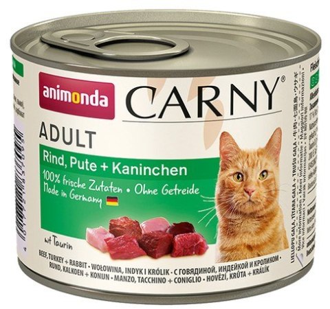 Animonda Carny Animonda Carny Adult Wołowina, Indyk + Królik puszka 200g Animonda Carny Animonda Carny Adult Wołowina, Indyk + Królik puszka 200g