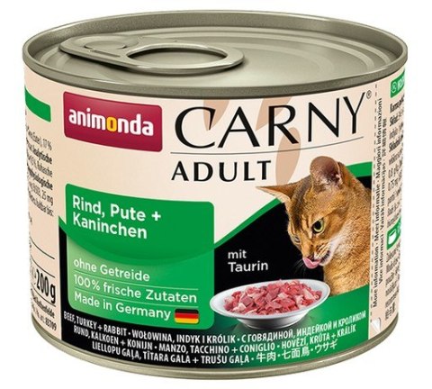 Animonda Carny Animonda Carny Adult Wołowina, Indyk + Królik puszka 200g Animonda Carny Animonda Carny Adult Wołowina, Indyk + Królik puszka 200g