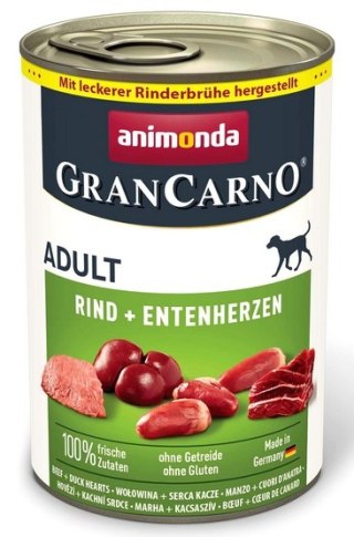 Animonda GranCarno Animonda GranCarno Original Adult Rind Entenherzen Wołowina + Serca kacze puszka 400g