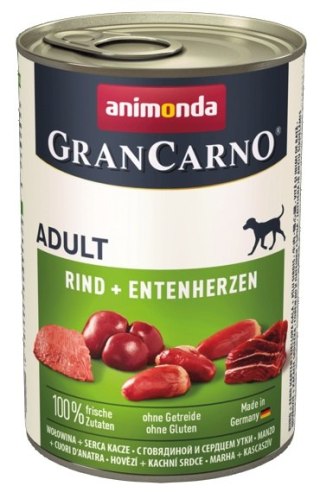 Animonda GranCarno Animonda GranCarno Original Adult Rind Entenherzen Wołowina + Serca kacze puszka 400g