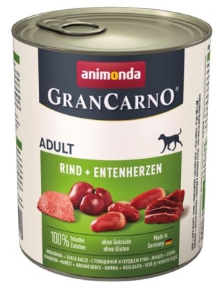 Animonda GranCarno Animonda GranCarno Original Adult Rind Entenherzen Wołowina + Serca kacze puszka 800g