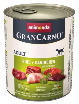 Animonda GranCarno Animonda GranCarno Original Adult Rind Kaninchen Krautern Wołowina + Królik z Ziołami puszka 800g