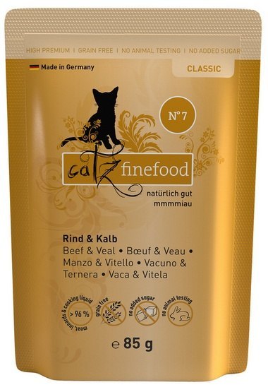 Catz Finefood Catz Finefood Classic N.07 Wołowina i cielęcina saszetka 85g