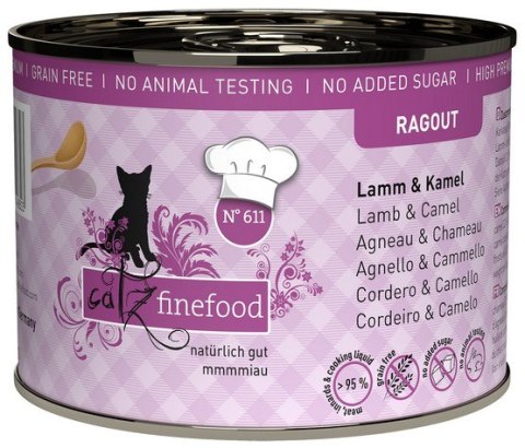 Catz Finefood Catz Finefood Ragout N.611 Jagnięcina i Wielbłąd puszka 190g Catz Finefood Catz Finefood Ragout N.611 Jagnięcina i Wielbłąd puszka 190g