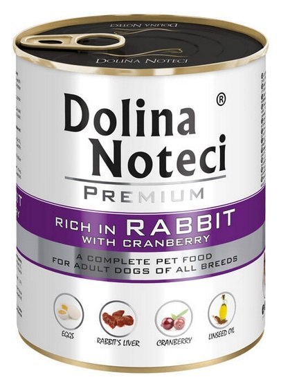 Dolina Noteci Dolina Noteci Premium Pies Królik i żurawina puszka 800g