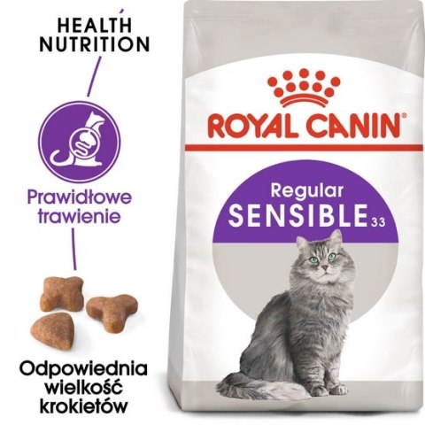 Royal Canin Feline Royal Canin Sensible karma sucha dla kotów dorosłych, o wrażliwym przewodzie pokarmowym 2kg