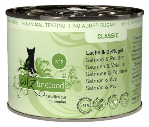 Catz Finefood Catz Finefood Classic N.05 Łosoś i drób puszka 200g Catz Finefood Catz Finefood Classic N.05 Łosoś i drób puszka 200g