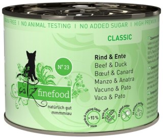 Catz Finefood Catz Finefood Classic N.23 Wołowina i Kaczka puszka 200g