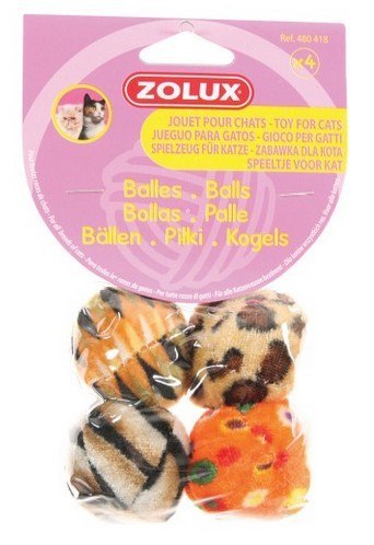 Zolux Zolux Piłki kolorowe dla kota - zestaw 4szt. [480418]