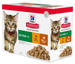 Hill's Science Plan Hill's Science plan Feline Kitten Multipack Kurczak + Indyk saszetki 12x85g