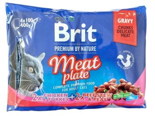 Brit Brit Premium Cat Adult Meat Plate saszetki 4x100g