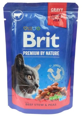 Brit Brit Premium Cat Adult Wołowina + Groszek saszetka 100g