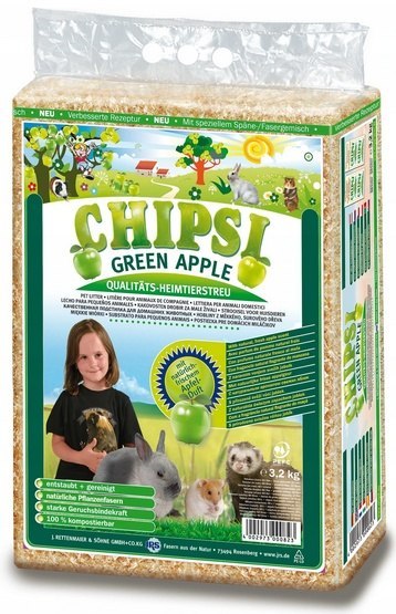 Chipsi Chipsi Green Apple Ściółka 60L / 3,2kg