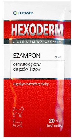 Eurowet Hexoderm - szampon dermatologiczny saszetka 20ml - 1 sztuka