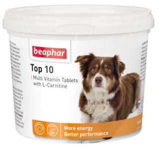 Beaphar Beaphar TOP 10 Dog - preparat witaminowy z L-karnityną dla psa 750tabl.