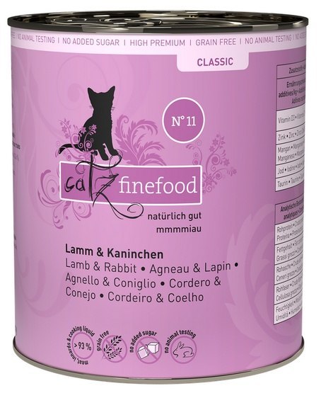 Catz Finefood Catz Finefood Classic N.11 Jagnięcina i Królik puszka 800g