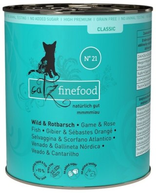 Catz Finefood Catz Finefood Classic N.21 Dziczyzna i Karmazyn puszka 800g