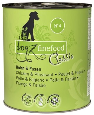 Dogz Finefood Dogz Finefood Classic N.04 Kurczak i bażant puszka 800g