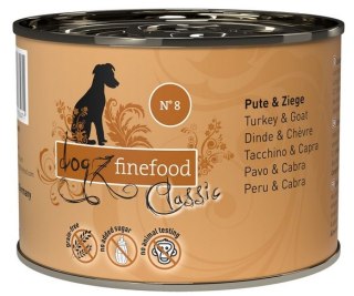 Dogz Finefood Dogz Finefood Classic N.08 Indyk i koza puszka 200g