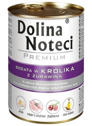 Dolina Noteci Dolina Noteci Premium Pies Królik i żurawina puszka 400g