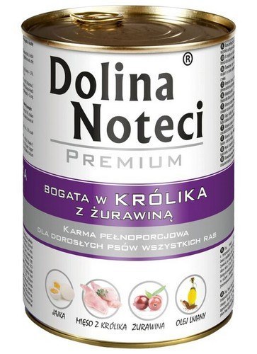 Dolina Noteci Dolina Noteci Premium Pies Królik i żurawina puszka 400g