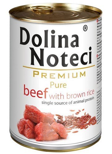 Dolina Noteci Dolina Noteci Premium Pies Pure Wołowina i ryż puszka 400g