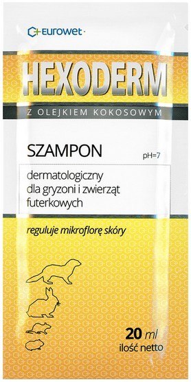 Eurowet Hexoderm - szampon dermatologiczny dla gryzoni saszetka 20ml - 1 sztuka