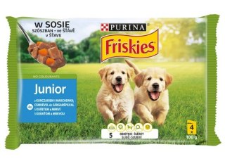 Friskies Friskies Dog Junior Kurczak i marchewka w sosie saszetki 4x100g