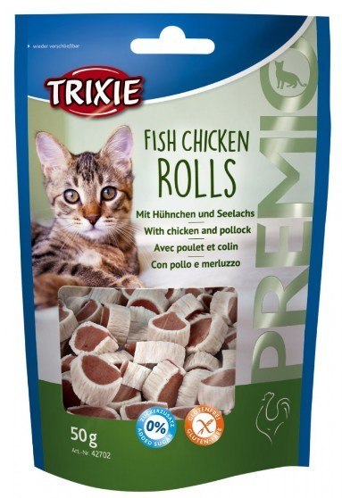 Trixie Trixie Premio Fish Chicken Rolls - krążki z kurczakiem i łososiem [42702]