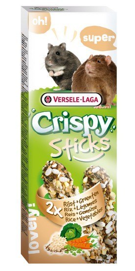 Versele-Laga Versele-Laga Crispy Sticks Hamster & Rat Rice & Vegetables - kolby dla chomików i szczurów z ryżem i warzywami 110g