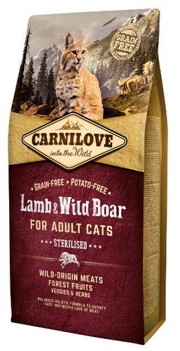 Carnilove Carnilove Cat Lamb & Wild Boar Sterilised - jagnię i dzik 6kg