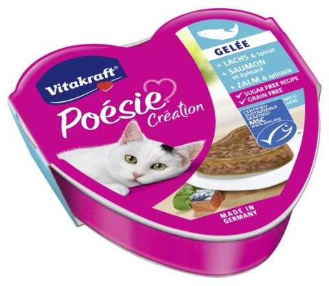 Vitakraft Vitakraft Poesie galaretka łosoś i szpinak tacka 85g Vitakraft Vitakraft Poesie galaretka łosoś i szpinak tacka 85g